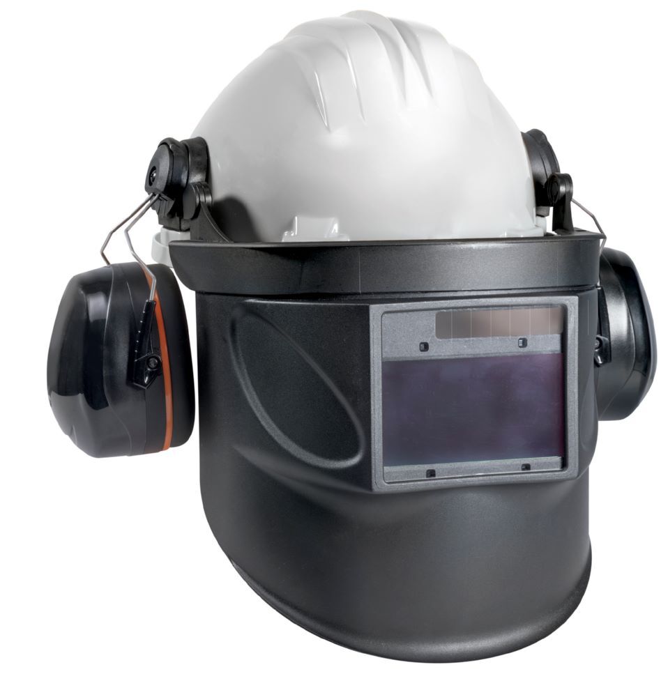 Produktbild Gys Bauhelm mit Gehörschutz und LCD-Maske Schutzstufe 5-8/9-13