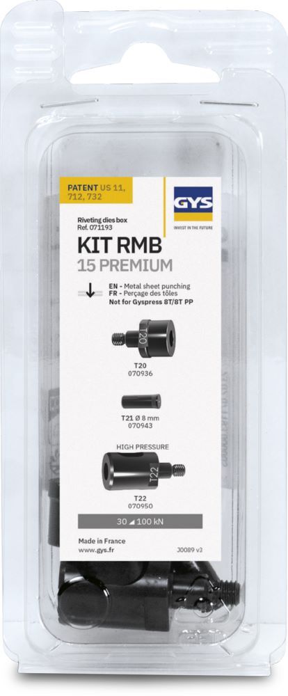 Produktbild Gys SET Matrizen RMB 15 PREMIUM 8.0mm Stanzwerkzeugsatz für 10T/10T.PP