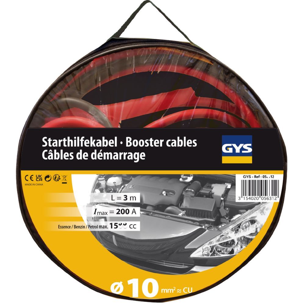 Gys Starthilfekabel 10 mm² 200A Benzin 1,5L Produktbild Gys Starthilfekabel 10 mm² 200A Benzin 1,5L