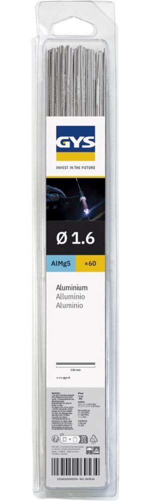 Produktbild Gys 60 WIG-Schweißstäbe Alu AlMg5 Durchmesser 1,6mm 330mm