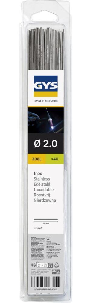 Produktbild Gys 40 WIG Schweißstäbe aus Edelstahl 308L Durchmesser 2,0 330 mm