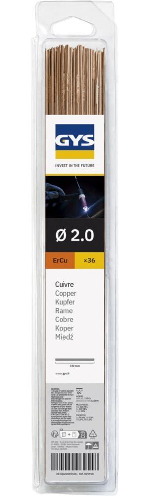 Produktbild Gys 36 WIG-Schweißstäbe Kupfer ERCu) Durchmesser 2,0mm 330mm