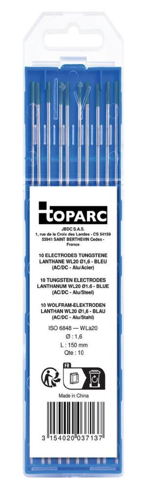 Produktbild Gys 10 Wolfram-Elektroden Lanthan WL20 Blau AC/DC 1,6 mm Alu/Stahl