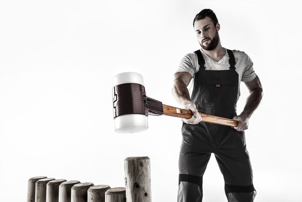 SIMPLEX-Vorschlaghammer, Gummikomposition / Superplastik; mit Tempergussgehäuse und Hickorystiel | D=100 mm | 3027.100 Produktbild SIMPLEX-Vorschlaghammer, Gummikomposition / Superplastik; mit Tempergussgehäuse und Hickorystiel | D=100 mm | 3027.100 bild 3