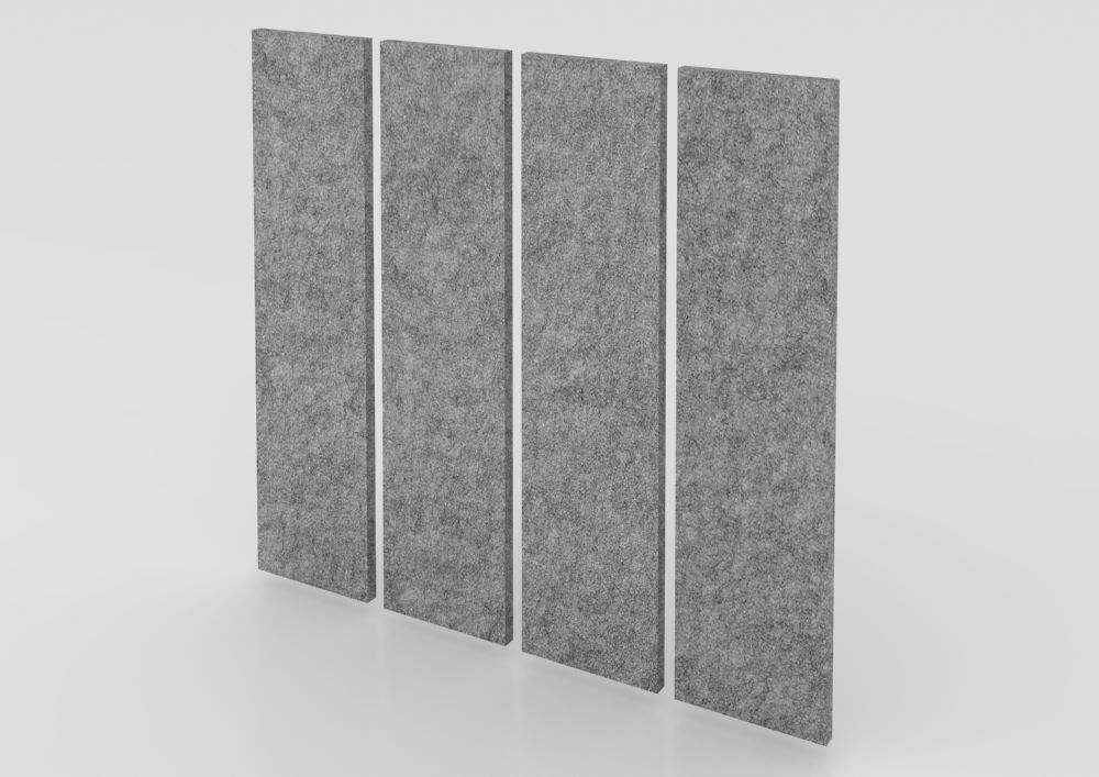 Hammerbacher Akustik Wandpanel 100 x 25 cm grau 4 Stück Produktbild Hammerbacher Akustik Wandpanel 100 x 25 cm grau 4 Stück