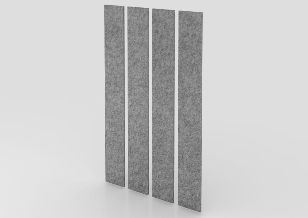 Hammerbacher Akustik Wandpanel 200 x 25 cm grau 4 Stück Produktbild Hammerbacher Akustik Wandpanel 200 x 25 cm grau 4 Stück