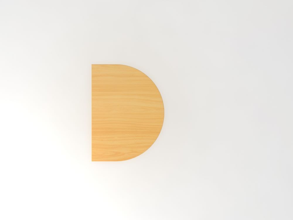 Hammerbacher Anbautisch gerundet Buche mit STF weiß 60 x 80 cm Produktbild Hammerbacher Anbautisch gerundet Buche mit STF weiß 60 x 80 cm