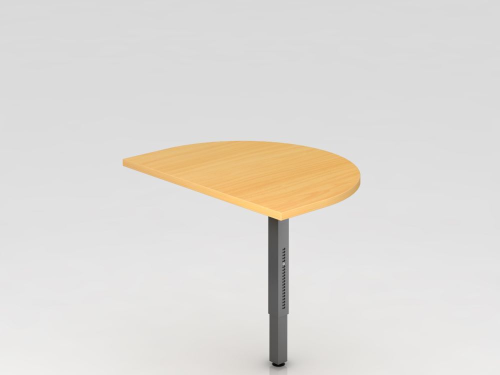 Hammerbacher Anbautisch Buche gerundet mit eckigen Füßen 60 x 80 cm Produktbild Hammerbacher Anbautisch Buche gerundet mit eckigen Füßen 60 x 80 cm