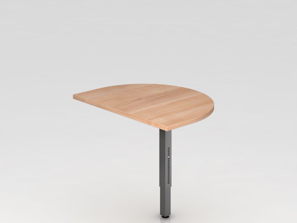 Hammerbacher Anbautisch Nussbaum gerundet mit eckigen Füßen 60 x 80 cm Produktbild Hammerbacher Anbautisch Nussbaum gerundet mit eckigen Füßen 60 x 80 cm