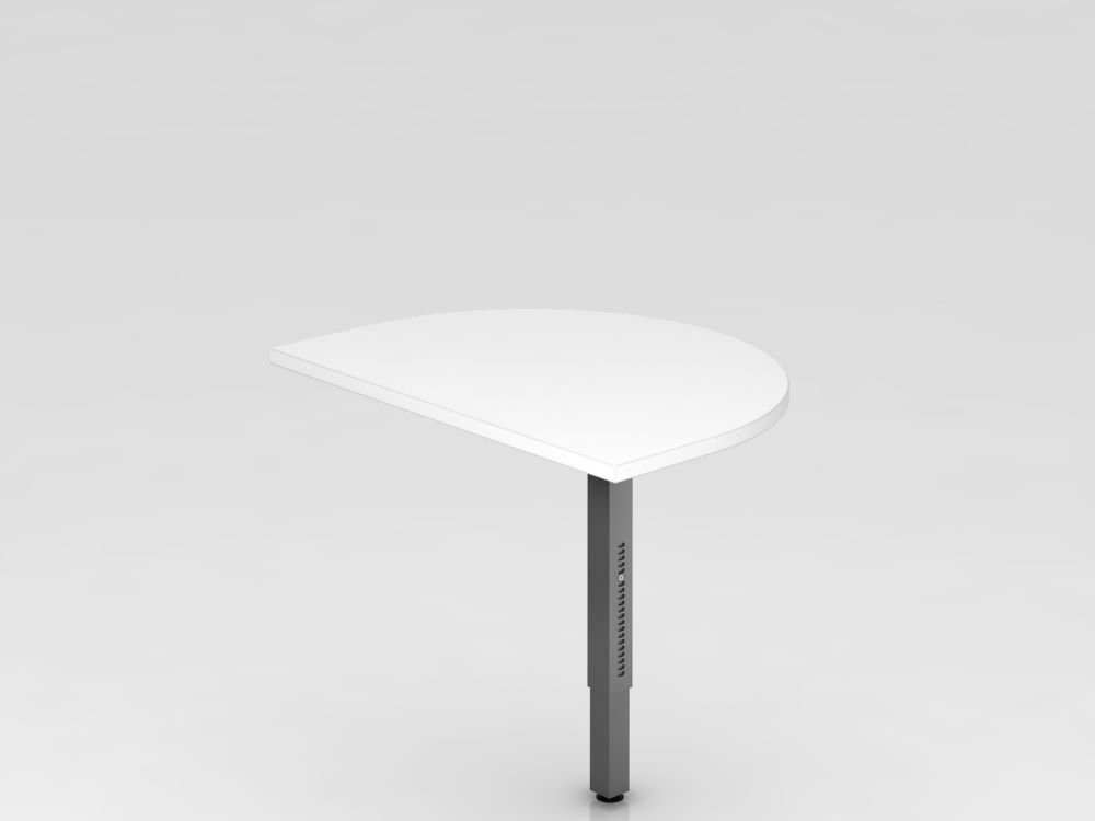 Hammerbacher Anbautisch mit eckigen Füßen 60 x 80 cm Weiß Graphit Produktbild Hammerbacher Anbautisch mit eckigen Füßen 60 x 80 cm Weiß Graphit