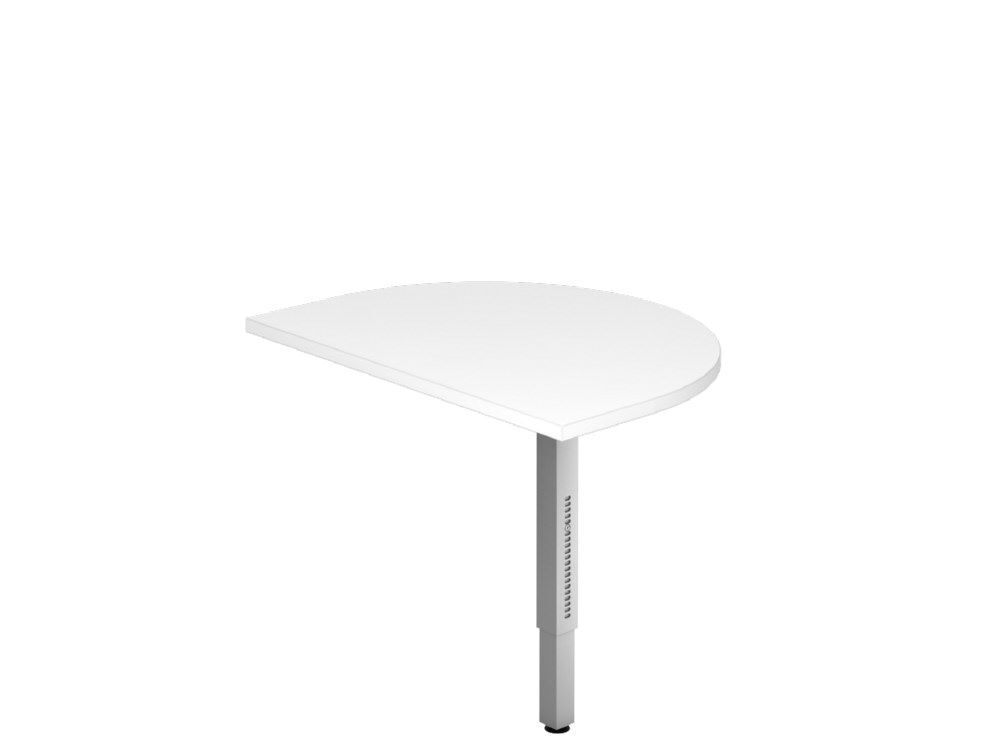 Hammerbacher Anbautisch RA60 mit STF eckig 60 x 80 cm Weiß / Silber Produktbild Hammerbacher Anbautisch RA60 mit STF eckig 60 x 80 cm Weiß / Silber