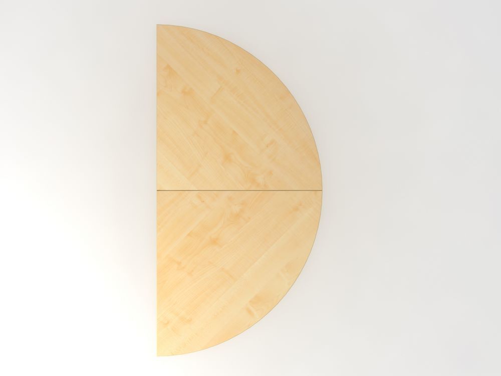 Hammerbacher Anbautisch 2 x Viertelkreis 160 x 80 cm STF Ahorn Chrom Produktbild Hammerbacher Anbautisch 2 x Viertelkreis 160 x 80 cm STF Ahorn Chrom