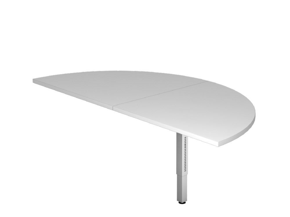 Hammerbacher Anbautisch 2 x Viertelkreis STF eckig Grau 160 x 80 cm  Produktbild Hammerbacher Anbautisch 2 x Viertelkreis STF eckig Grau 160 x 80 cm