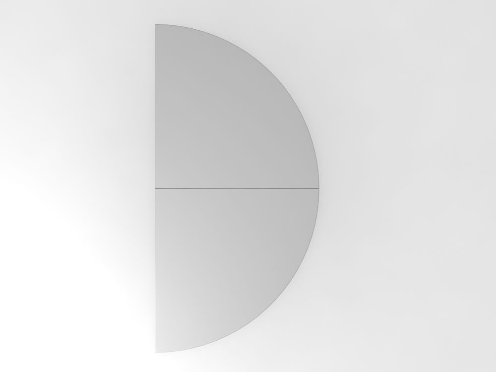 Hammerbacher Anbautisch 2 x Viertelkreis 160 x 80 cm mit Stützfüßen Grau Chrom Produktbild Hammerbacher Anbautisch 2 x Viertelkreis 160 x 80 cm mit Stützfüßen Grau Chrom