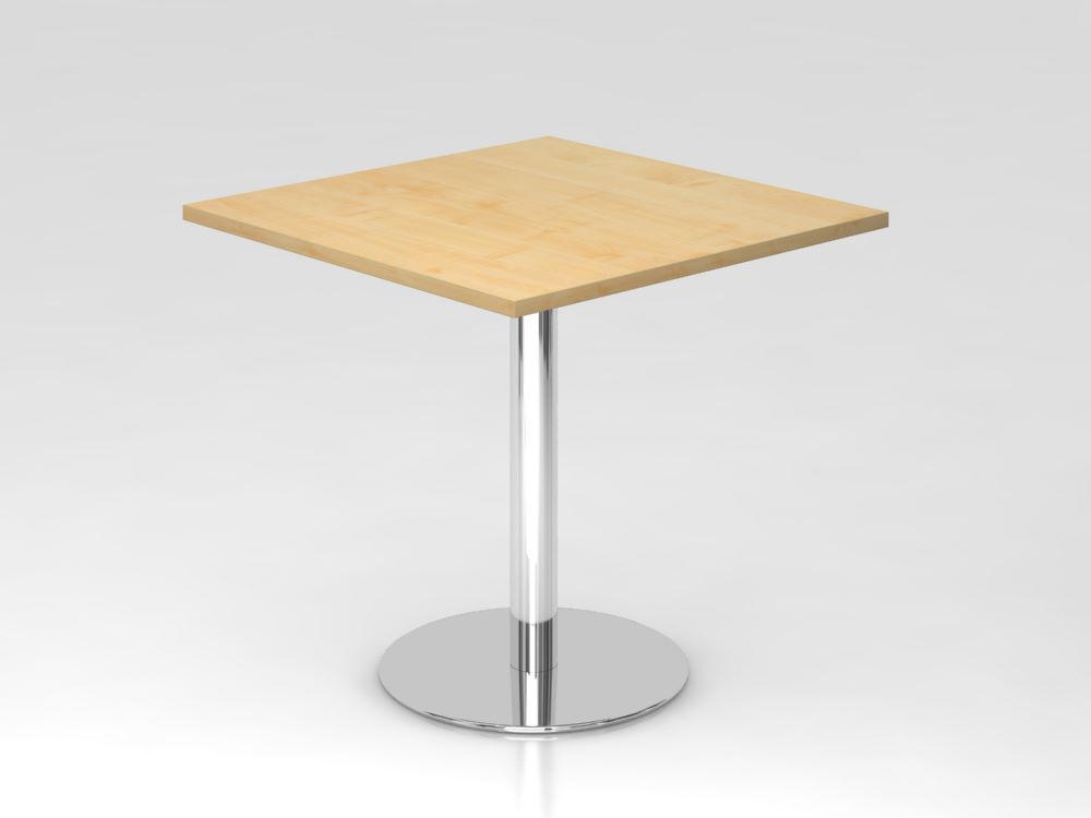 Hammerbacher Besprechungstisch 80 x 80 cm Höhe 74,5 cm Ahorn Chrom Produktbild Hammerbacher Besprechungstisch 80 x 80 cm Höhe 74,5 cm Ahorn Chrom