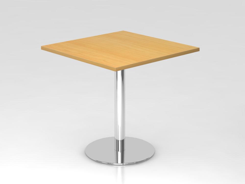 Hammerbacher Besprechungstisch 80 x 80 cm Höhe 74,5 cm Buche Chrom Produktbild Hammerbacher Besprechungstisch 80 x 80 cm Höhe 74,5 cm Buche Chrom