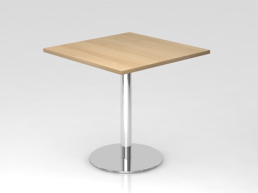Hammerbacher Besprechungstisch 80 x 80 cm Höhe 74,5 cm Eiche Chrom Produktbild Hammerbacher Besprechungstisch 80 x 80 cm Höhe 74,5 cm Eiche Chrom