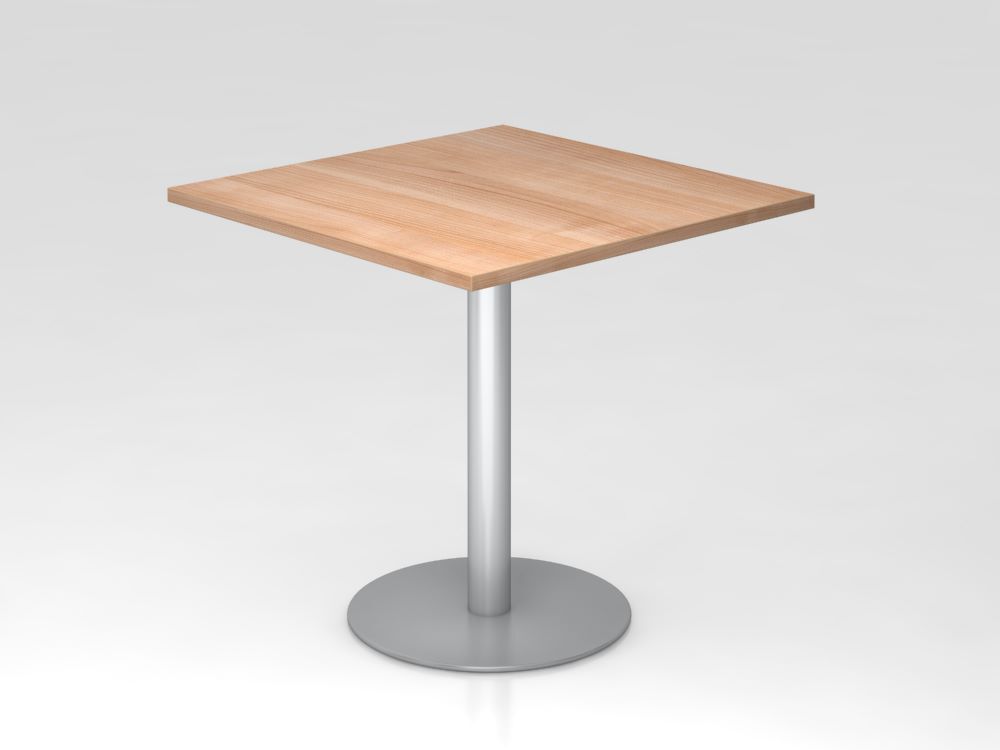 Hammerbacher Besprechungstisch 80 x 80 cm Höhe 74,5 cm Nussbaum Silber Produktbild Hammerbacher Besprechungstisch 80 x 80 cm Höhe 74,5 cm Nussbaum Silber