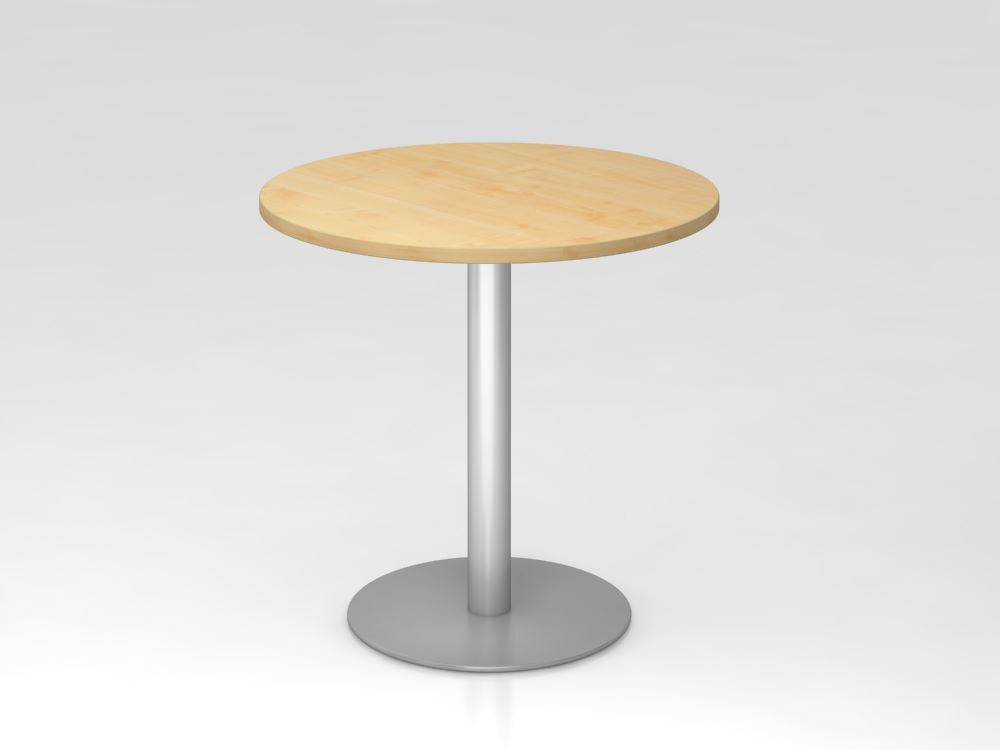 Hammerbacher Besprechungstisch 80 cm rund Ahorn Silber Produktbild Hammerbacher Besprechungstisch 80 cm rund Ahorn Silber