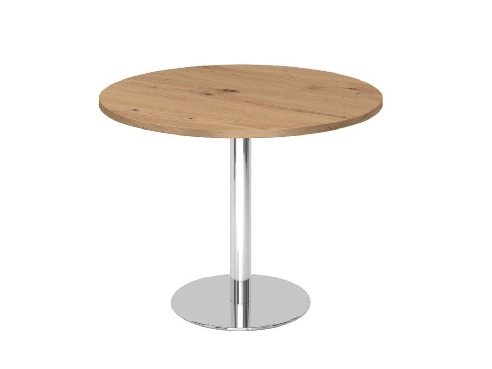 Hammerbacher Besprechungstisch 100 cm rund Asteiche / Chrom Produktbild Hammerbacher Besprechungstisch 100 cm rund Asteiche / Chrom