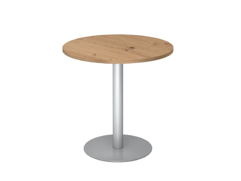 Hammerbacher Besprechungstisch 80 cm rund Asteiche / Silber Produktbild Hammerbacher Besprechungstisch 80 cm rund Asteiche / Silber