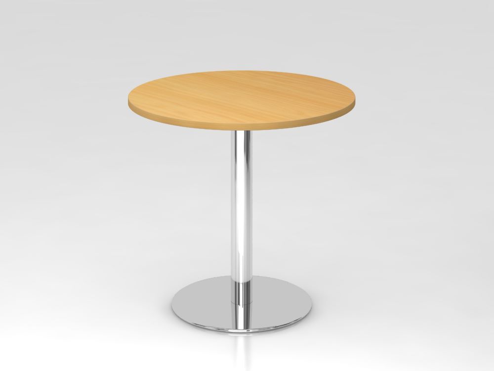 Hammerbacher Besprechungstisch 80 cm rund Buche Chrom Produktbild Hammerbacher Besprechungstisch 80 cm rund Buche Chrom