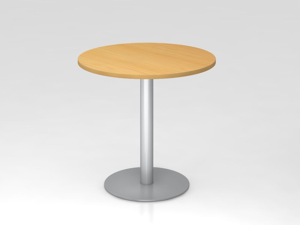 Hammerbacher Besprechungstisch 80 cm rund Buche Silber Produktbild Hammerbacher Besprechungstisch 80 cm rund Buche Silber