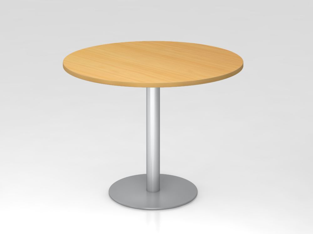 Hammerbacher Besprechungstisch 100cm rund Höhe 74,5 cm Buche Silber Produktbild Hammerbacher Besprechungstisch 100cm rund Höhe 74,5 cm Buche Silber