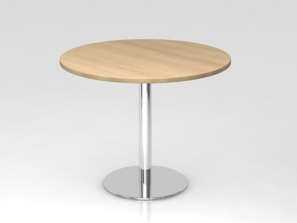 Hammerbacher Besprechungstisch 100 cm rund Höhe 74,5 cm Eiche Chrom Produktbild Hammerbacher Besprechungstisch 100 cm rund Höhe 74,5 cm Eiche Chrom