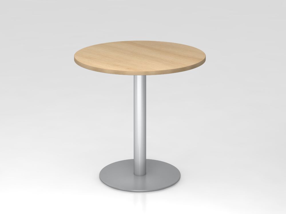 Hammerbacher Besprechungstisch 80 cm rund Eiche Silber Produktbild Hammerbacher Besprechungstisch 80 cm rund Eiche Silber