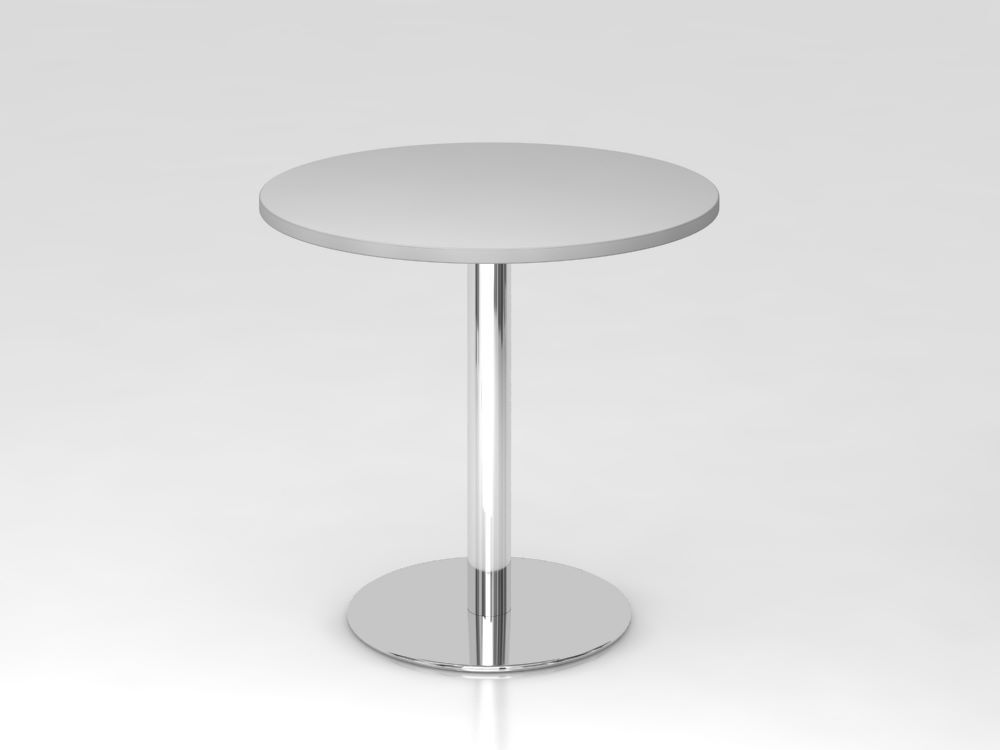 Hammerbacher Besprechungstisch 80 cm rund Grau Chrom Produktbild Hammerbacher Besprechungstisch 80 cm rund Grau Chrom