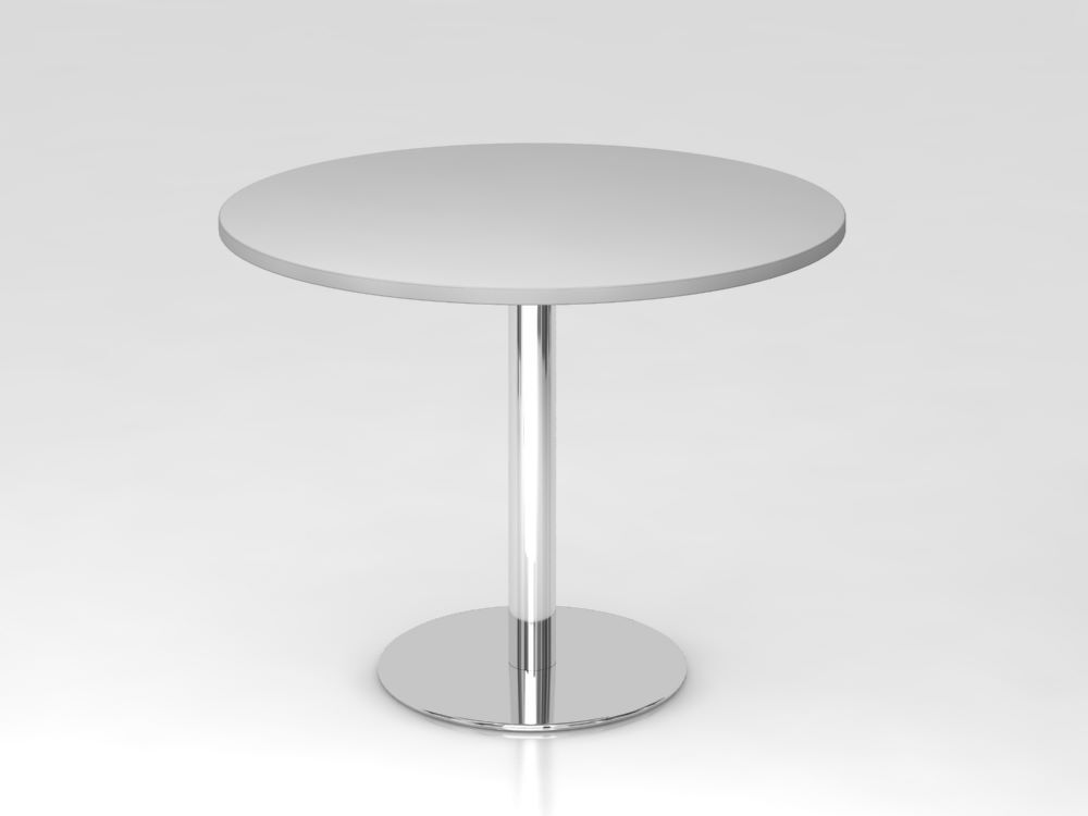 Hammerbacher Besprechungstisch 100 cm rund Höhe 74,5 cm Grau Chrom Produktbild Hammerbacher Besprechungstisch 100 cm rund Höhe 74,5 cm Grau Chrom