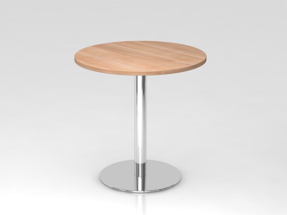 Hammerbacher Besprechungstisch 80 cm rund Nussbaum Chrom Hammerbacher Besprechungstisch 80 cm rund Nussbaum Chrom
