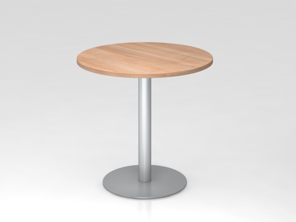 Hammerbacher Besprechungstisch 80 cm rund Nussbaum Silber Produktbild Hammerbacher Besprechungstisch 80 cm rund Nussbaum Silber