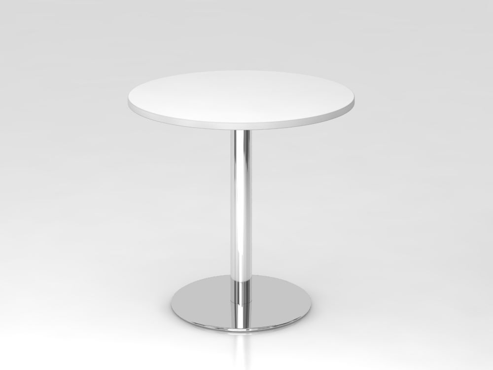 Hammerbacher Besprechungstisch 80 cm rund Weiß Chrom Produktbild Hammerbacher Besprechungstisch 80 cm rund Weiß Chrom