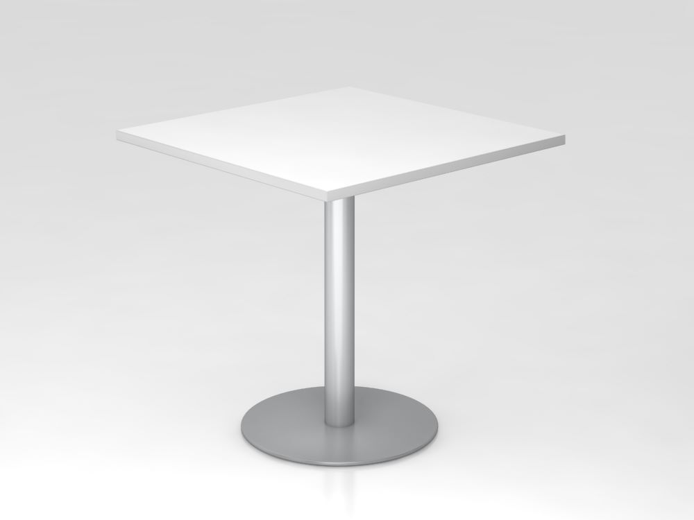 Hammerbacher Besprechungstisch 80 x 80 cm Höhe 74,5 cm Weiß Silber Hammerbacher Besprechungstisch 80 x 80 cm Höhe 74,5 cm Weiß Silber