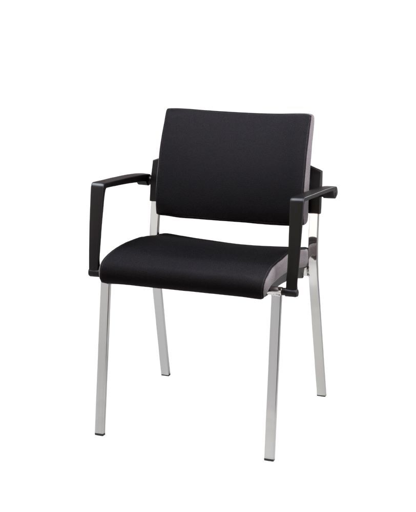 Hammerbacher Besucherstuhl 4-Fuß 2 Stück Schwarz Höhe 83 cm breite 46 cm Produktbild Hammerbacher Besucherstuhl 4-Fuß 2 Stück Schwarz Höhe 83 cm breite 46 cm