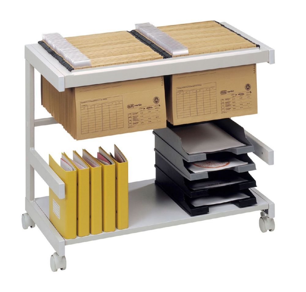 Hammerbacher Bürowagen Grau 1 mit Hängeregister 1 Boden Produktbild Hammerbacher Bürowagen Grau 1 mit Hängeregister 1 Boden