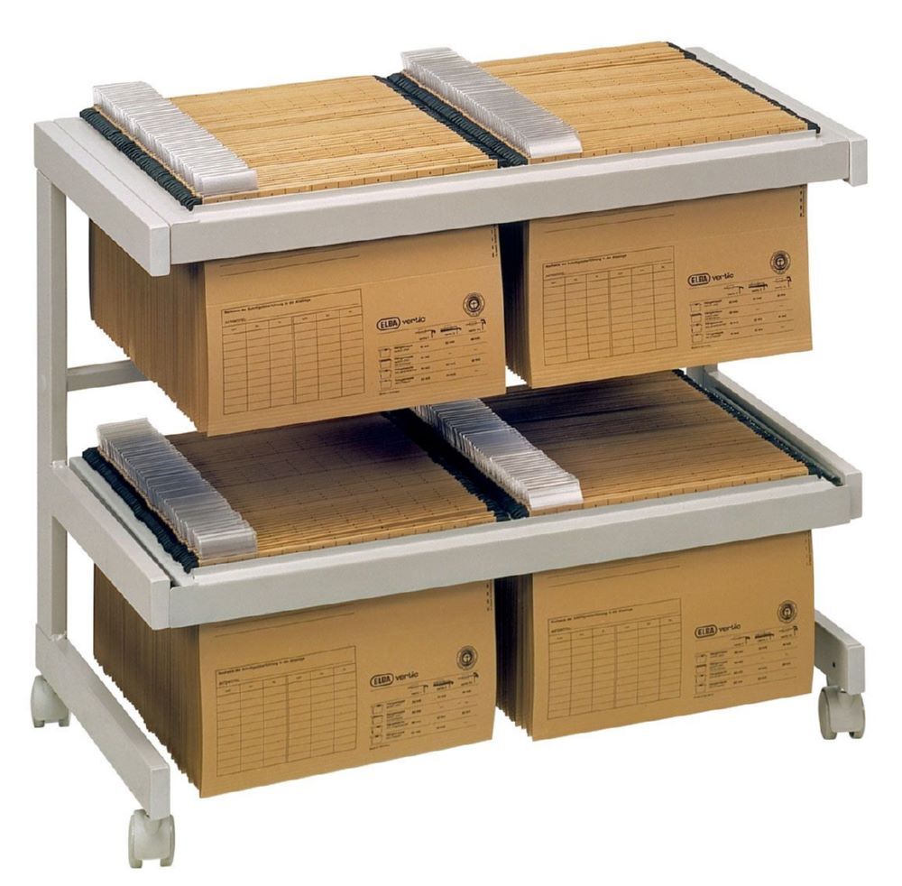 Hammerbacher Bürowagen Grau mit 2 Hängeregister 81 x 43 x 67 cm Produktbild Hammerbacher Bürowagen Grau mit 2 Hängeregister 81 x 43 x 67 cm