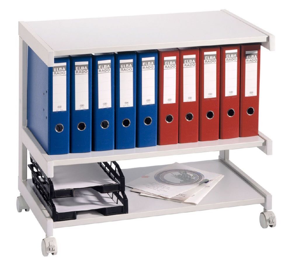 Hammerbacher Bürowagen 81 x 43 x 67 cm Grau mit 3 Böden Produktbild Hammerbacher Bürowagen 81 x 43 x 67 cm Grau mit 3 Böden