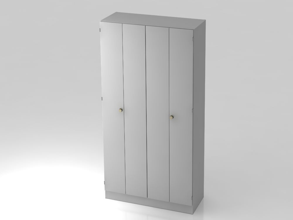 Hammerbacher Falttürenschrank 5OH 100 x 42 x 200,4 cm Grau Produktbild Hammerbacher Falttürenschrank 5OH 100 x 42 x 200,4 cm Grau