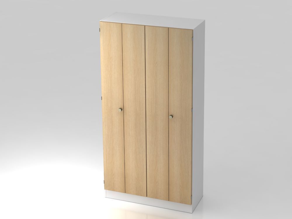 Hammerbacher Falttürenschrank Weiß Eiche 100 x 42 x 200,4 cm 5OH Produktbild Hammerbacher Falttürenschrank Weiß Eiche 100 x 42 x 200,4 cm 5OH