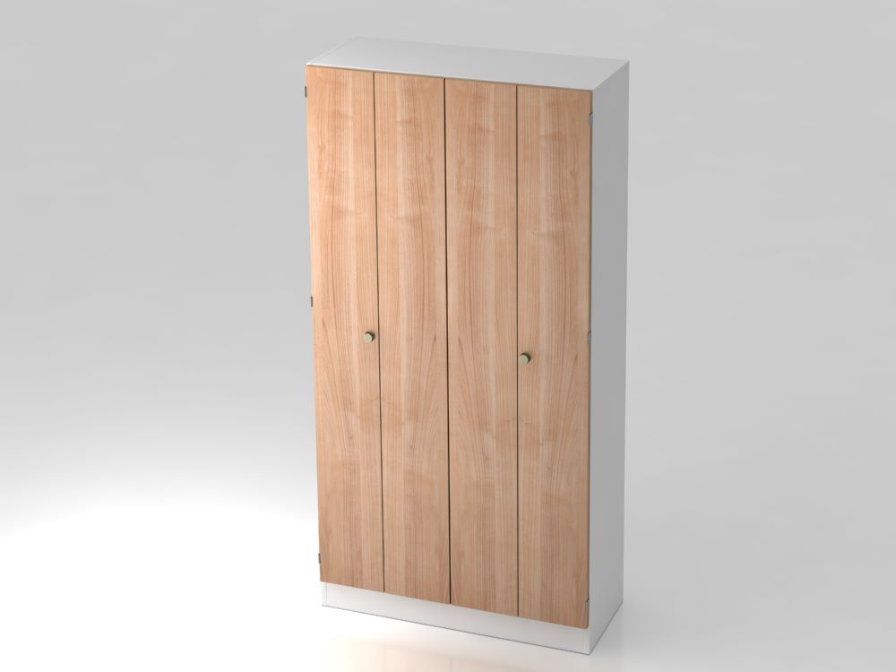 Hammerbacher Falttürenschrank Weiß Nussbaum 100 x 42 x 200,4 cm 5OH Produktbild Hammerbacher Falttürenschrank Weiß Nussbaum 100 x 42 x 200,4 cm 5OH