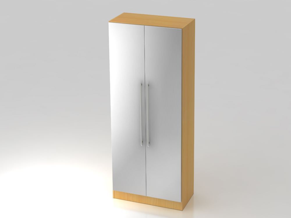 Hammerbacher Garderobenschrank 80 x 42 x 200,4 cm 5OH RE in Buche und Silber Produktbild Hammerbacher Garderobenschrank 80 x 42 x 200,4 cm 5OH RE in Buche und Silber