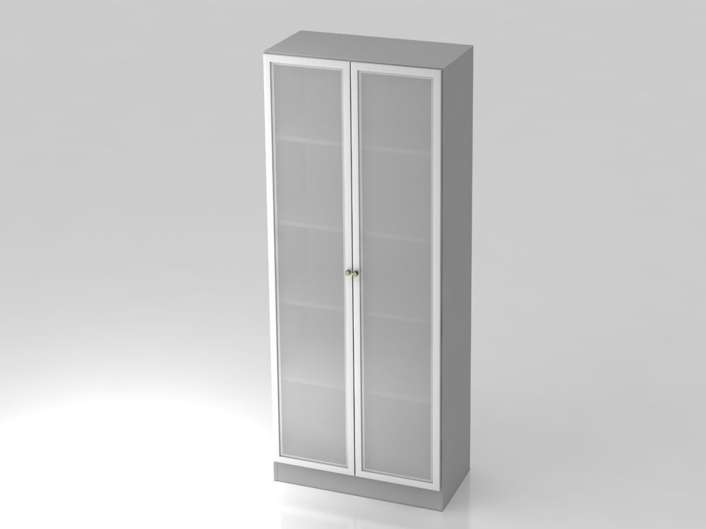 Hammerbacher Glastürenschrank 80 x 42 x 200,4 cm 5OH SG in Grau und Silber Hammerbacher Glastürenschrank 80 x 42 x 200,4 cm 5OH SG in Grau und Silber