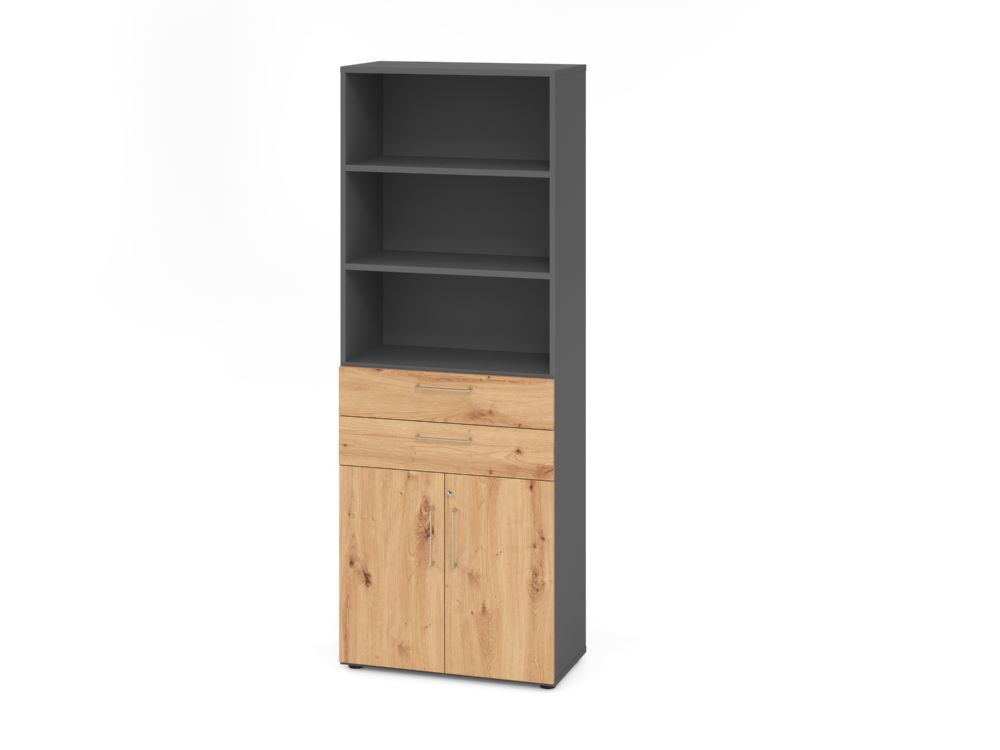 Produktbild Hammerbacher Kombischrank 6 OH 968K2 Graphit/Asteiche