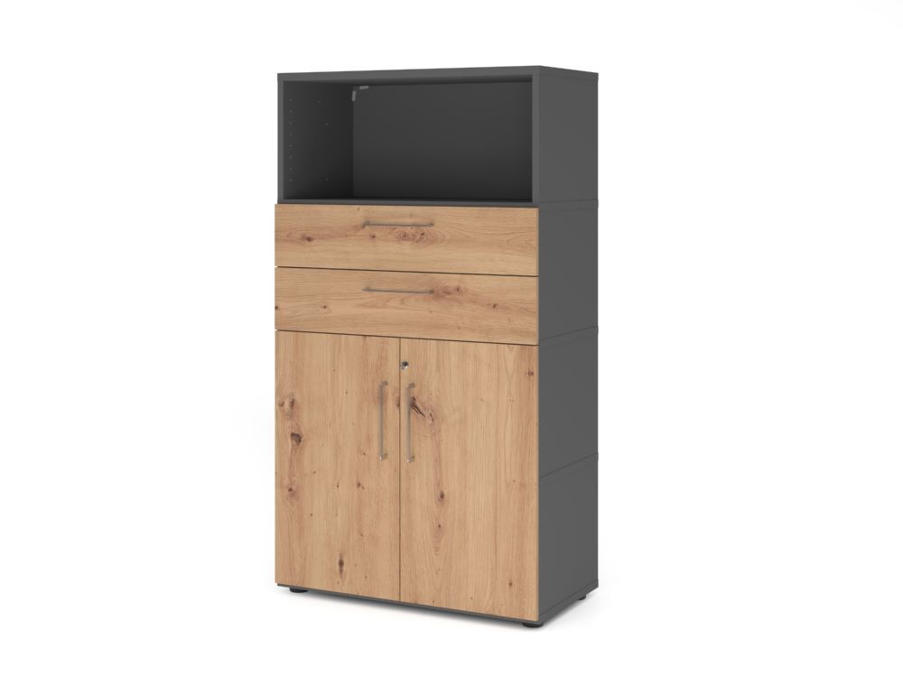 Produktbild Hammerbacher Kombischrank 4OH graphit/asteiche