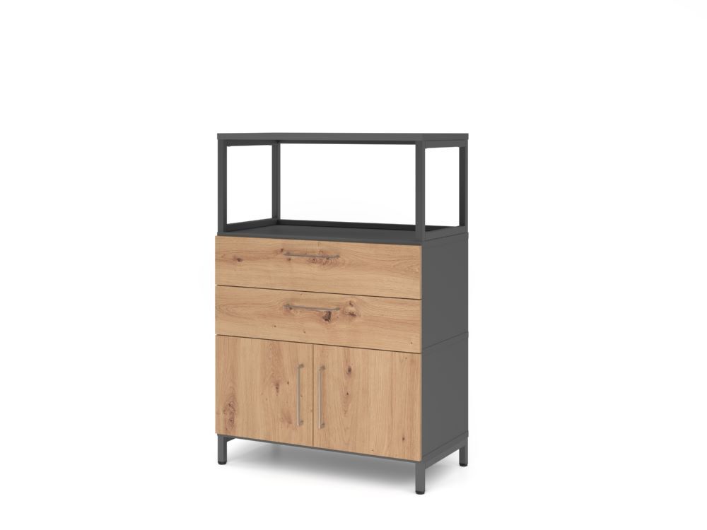 Produktbild Hammerbacher Kombischrank 3OH mit Sockel graphit/asteiche