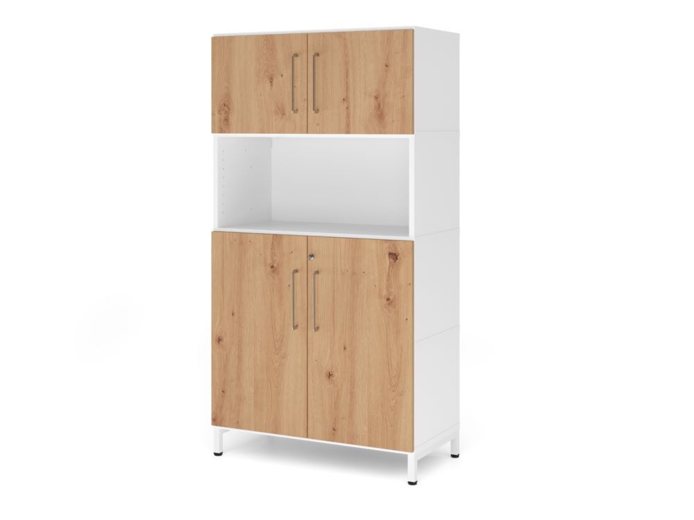 Produktbild Hammerbacher Kombischrank 4OH mit Sockel graphit/asteiche