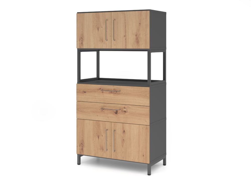 Produktbild Hammerbacher Kombischrank 4OH Sockel graphit/asteiche